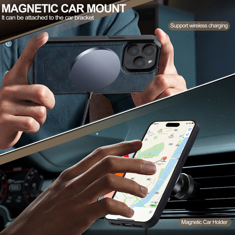 For iPhone 16 Pro LC.IMEEKE L5 Series Detachable RFID Card Bag Magsafe Phone Case(Blue) by LC.IMEEKE