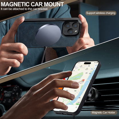 For iPhone 16 Pro LC.IMEEKE L5 Series Detachable RFID Card Bag Magsafe Phone Case(Blue) by LC.IMEEKE