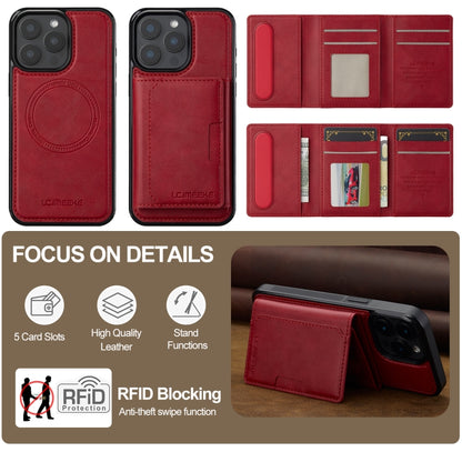 For iPhone 16 Pro LC.IMEEKE L5 Series Detachable RFID Card Bag Magsafe Phone Case(Red) by LC.IMEEKE