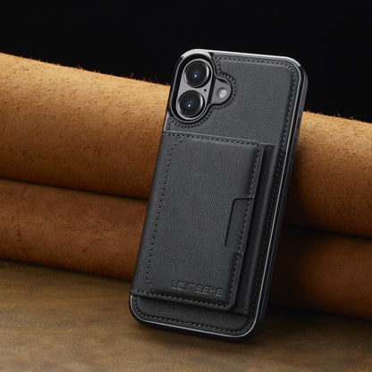 For iPhone 16 LC.IMEEKE L5 Series Detachable RFID Card Bag Magsafe Phone Case(Black) by LC.IMEEKE