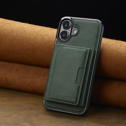For iPhone 16 LC.IMEEKE L5 Series Detachable RFID Card Bag Magsafe Phone Case(Green) by LC.IMEEKE