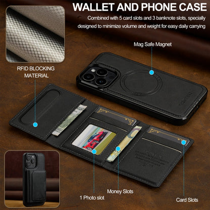 For iPhone 15 Pro Max LC.IMEEKE L5 Series Detachable RFID Card Bag Magsafe Phone Case(Black) by LC.IMEEKE