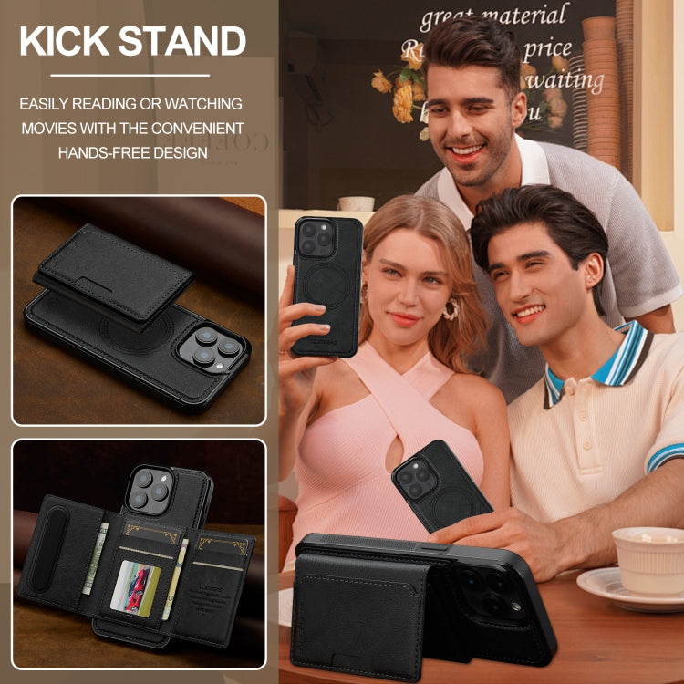 For iPhone 15 Pro Max LC.IMEEKE L5 Series Detachable RFID Card Bag Magsafe Phone Case(Black) by LC.IMEEKE