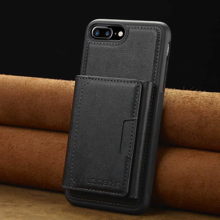 For iPhone SE 2022 / 2020 LC.IMEEKE L5 Series Detachable RFID Card Bag Magsafe Phone Case(Black) by LC.IMEEKE