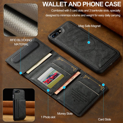 For iPhone SE 2022 / 2020 LC.IMEEKE L5 Series Detachable RFID Card Bag Magsafe Phone Case(Black) by LC.IMEEKE