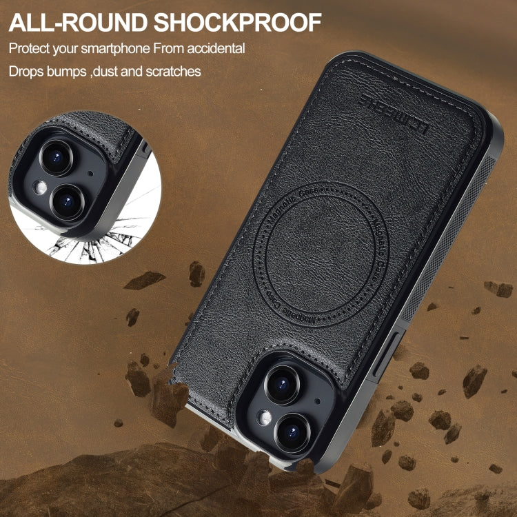 For iPhone 15 LC.IMEEKE L5 Series Detachable RFID Card Bag Magsafe Phone Case(Black) by LC.IMEEKE