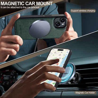 For iPhone 13 mini LC.IMEEKE L5 Series Detachable RFID Card Bag Magsafe Phone Case(Green) by LC.IMEEKE