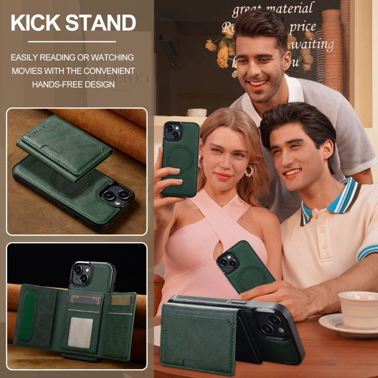 For iPhone 13 mini LC.IMEEKE L5 Series Detachable RFID Card Bag Magsafe Phone Case(Green) by LC.IMEEKE