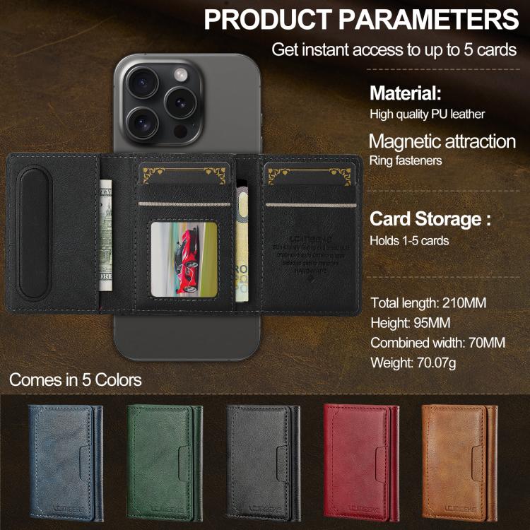 For iPhone 17 LC.IMEEKE L5 Series Detachable RFID Card Bag Magsafe Phone Case(Black) by LC.IMEEKE