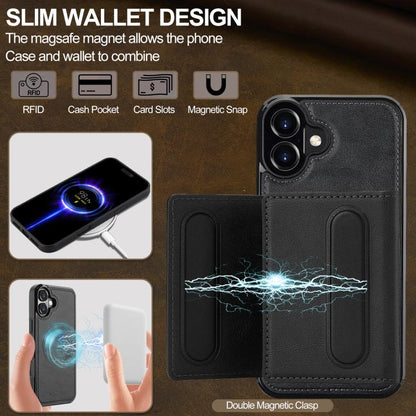 For iPhone 17 LC.IMEEKE L5 Series Detachable RFID Card Bag Magsafe Phone Case(Black) by LC.IMEEKE