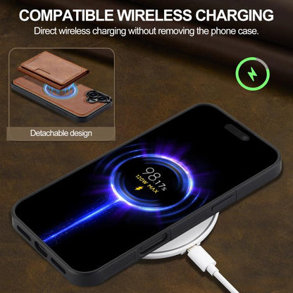 For iPhone 17 LC.IMEEKE L5 Series Detachable RFID Card Bag Magsafe Phone Case(Brown) by LC.IMEEKE