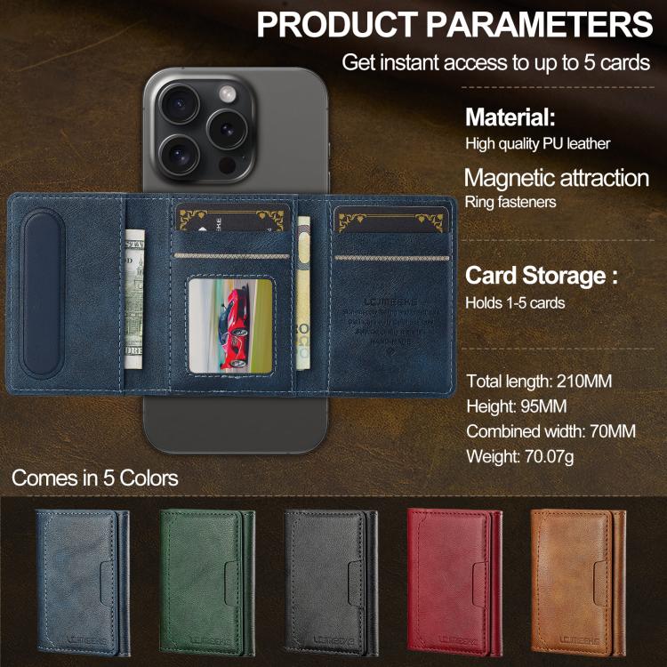 For iPhone 17 LC.IMEEKE L5 Series Detachable RFID Card Bag Magsafe Phone Case(Blue) by LC.IMEEKE