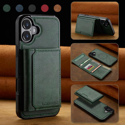 For iPhone 17 LC.IMEEKE L5 Series Detachable RFID Card Bag Magsafe Phone Case(Green) by LC.IMEEKE