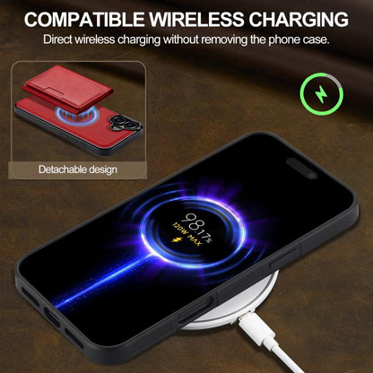 For iPhone 17 LC.IMEEKE L5 Series Detachable RFID Card Bag Magsafe Phone Case(Red) by LC.IMEEKE