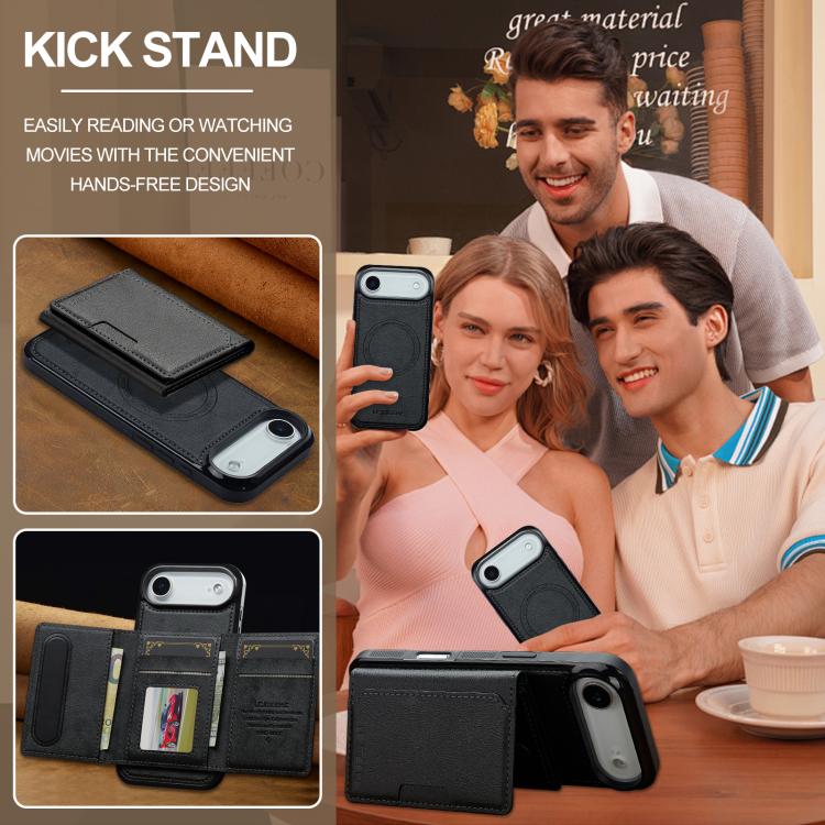 For iPhone Air LC.IMEEKE L5 Series Detachable RFID Card Bag Magsafe Phone Case(Black) by LC.IMEEKE