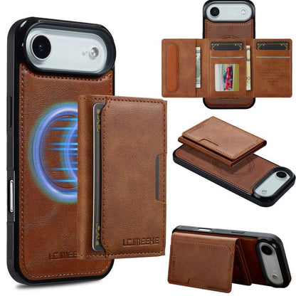 For iPhone Air LC.IMEEKE L5 Series Detachable RFID Card Bag Magsafe Phone Case(Brown) by LC.IMEEKE
