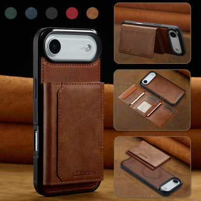For iPhone Air LC.IMEEKE L5 Series Detachable RFID Card Bag Magsafe Phone Case(Brown) by LC.IMEEKE