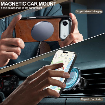 For iPhone Air LC.IMEEKE L5 Series Detachable RFID Card Bag Magsafe Phone Case(Brown) by LC.IMEEKE