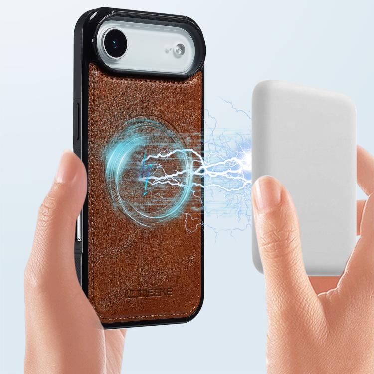 For iPhone Air LC.IMEEKE L5 Series Detachable RFID Card Bag Magsafe Phone Case(Brown) by LC.IMEEKE