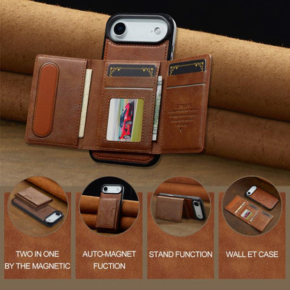 For iPhone Air LC.IMEEKE L5 Series Detachable RFID Card Bag Magsafe Phone Case(Brown) by LC.IMEEKE
