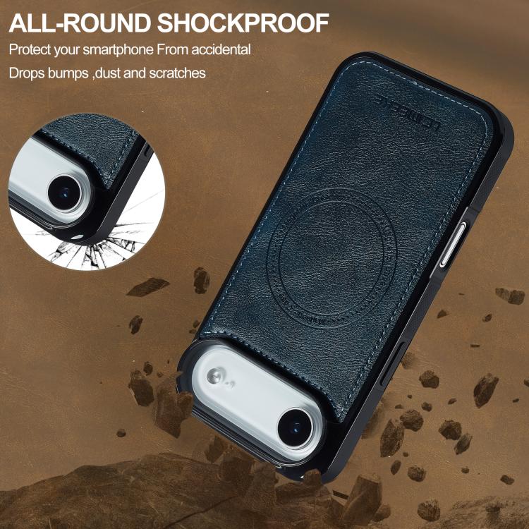 For iPhone Air LC.IMEEKE L5 Series Detachable RFID Card Bag Magsafe Phone Case(Blue) by LC.IMEEKE