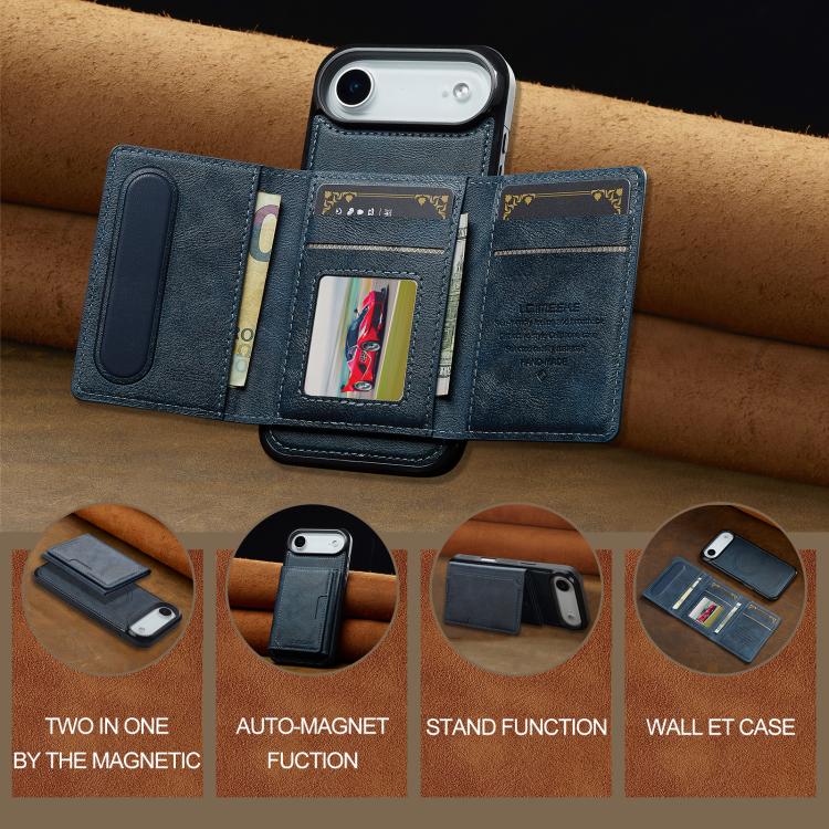 For iPhone Air LC.IMEEKE L5 Series Detachable RFID Card Bag Magsafe Phone Case(Blue) by LC.IMEEKE