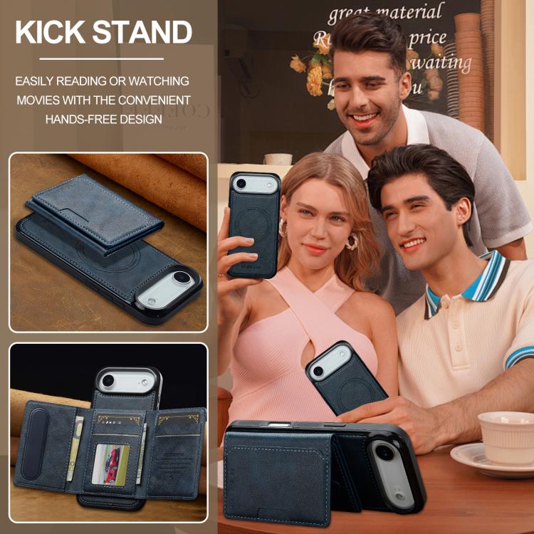 For iPhone Air LC.IMEEKE L5 Series Detachable RFID Card Bag Magsafe Phone Case(Blue) by LC.IMEEKE