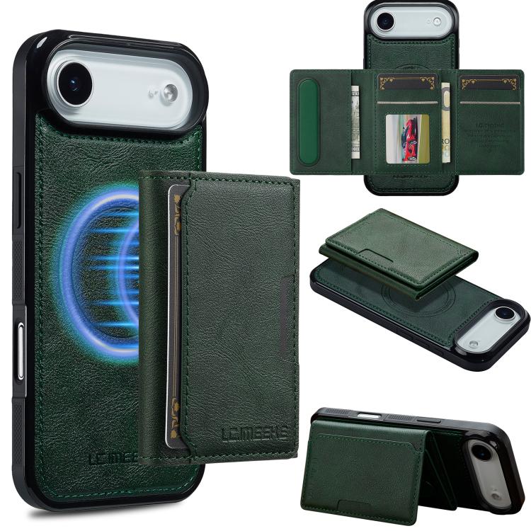 For iPhone Air LC.IMEEKE L5 Series Detachable RFID Card Bag Magsafe Phone Case(Green) by LC.IMEEKE