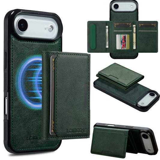 For iPhone Air LC.IMEEKE L5 Series Detachable RFID Card Bag Magsafe Phone Case(Green) by LC.IMEEKE
