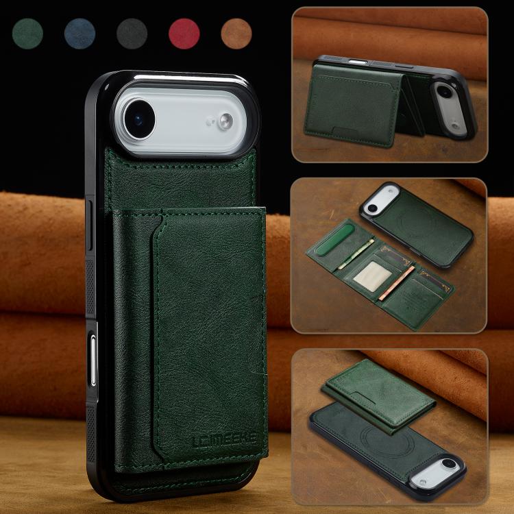 For iPhone Air LC.IMEEKE L5 Series Detachable RFID Card Bag Magsafe Phone Case(Green) by LC.IMEEKE