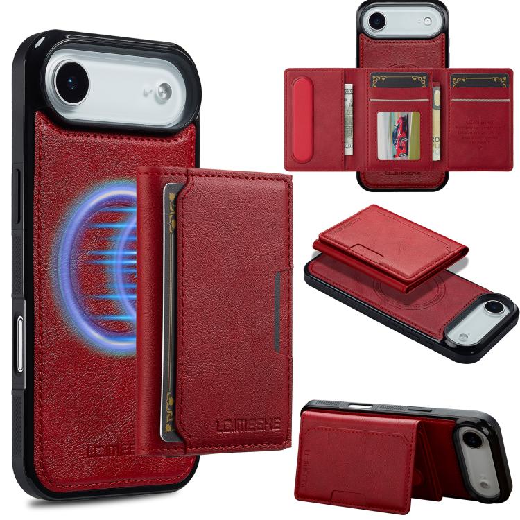 For iPhone Air LC.IMEEKE L5 Series Detachable RFID Card Bag Magsafe Phone Case(Red) by LC.IMEEKE