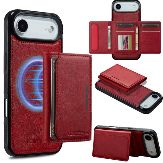 For iPhone Air LC.IMEEKE L5 Series Detachable RFID Card Bag Magsafe Phone Case(Red) by LC.IMEEKE
