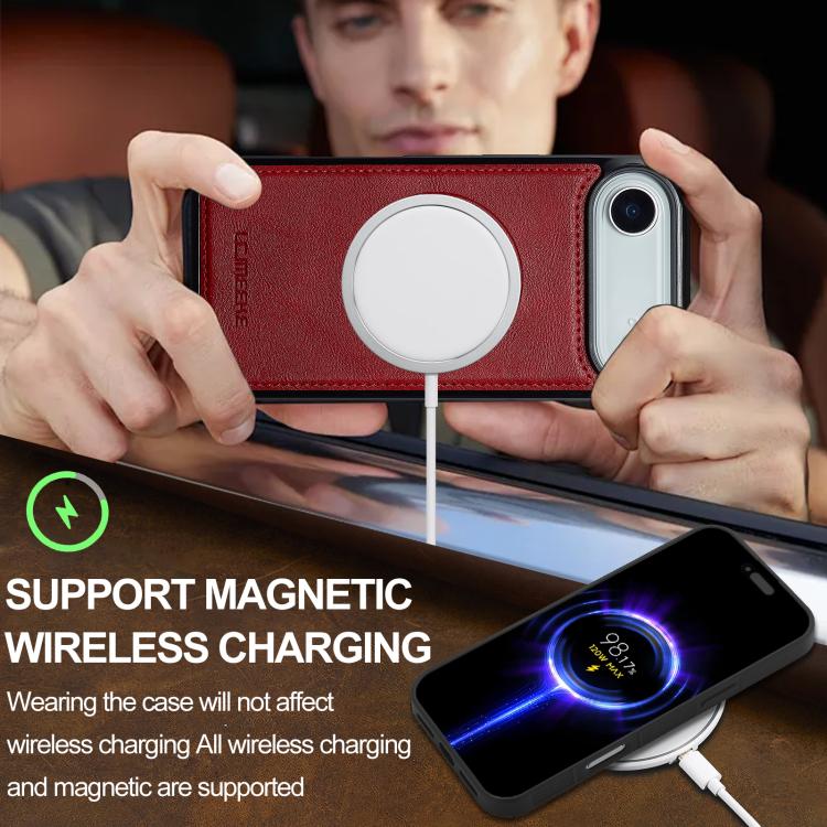 For iPhone Air LC.IMEEKE L5 Series Detachable RFID Card Bag Magsafe Phone Case(Red) by LC.IMEEKE