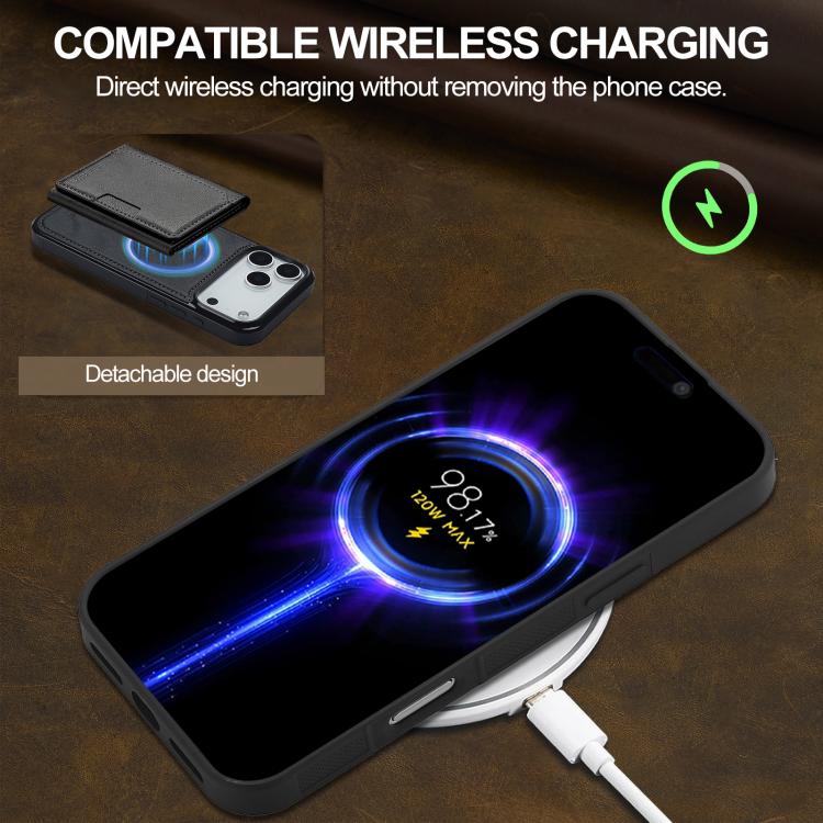 For iPhone 17 Pro LC.IMEEKE L5 Series Detachable RFID Card Bag Magsafe Phone Case(Black) by LC.IMEEKE