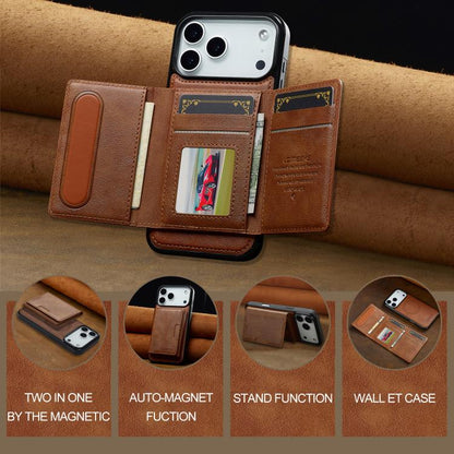 For iPhone 17 Pro LC.IMEEKE L5 Series Detachable RFID Card Bag Magsafe Phone Case(Brown) by LC.IMEEKE