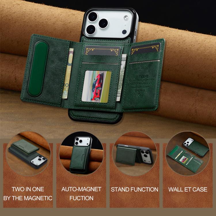 For iPhone 17 Pro LC.IMEEKE L5 Series Detachable RFID Card Bag Magsafe Phone Case(Green) by LC.IMEEKE