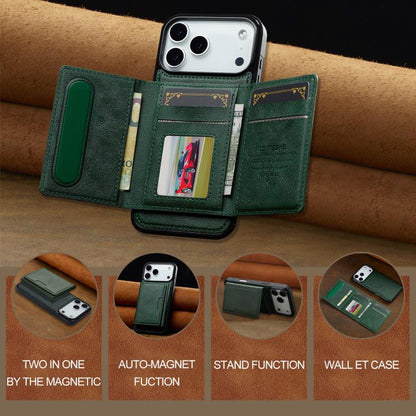 For iPhone 17 Pro LC.IMEEKE L5 Series Detachable RFID Card Bag Magsafe Phone Case(Green) by LC.IMEEKE