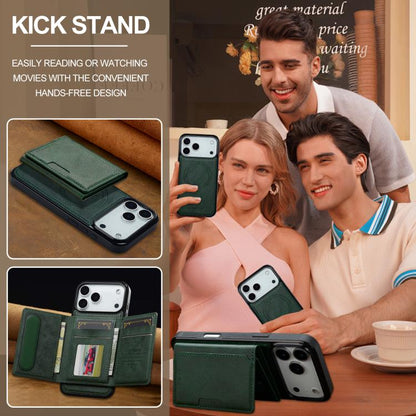 For iPhone 17 Pro LC.IMEEKE L5 Series Detachable RFID Card Bag Magsafe Phone Case(Green) by LC.IMEEKE