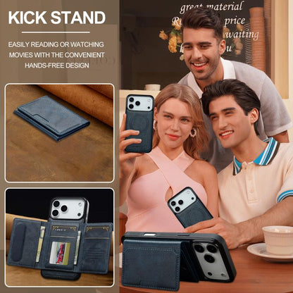 For iPhone 17 Pro Max LC.IMEEKE L5 Series Detachable RFID Card Bag Magsafe Phone Case(Blue) by LC.IMEEKE