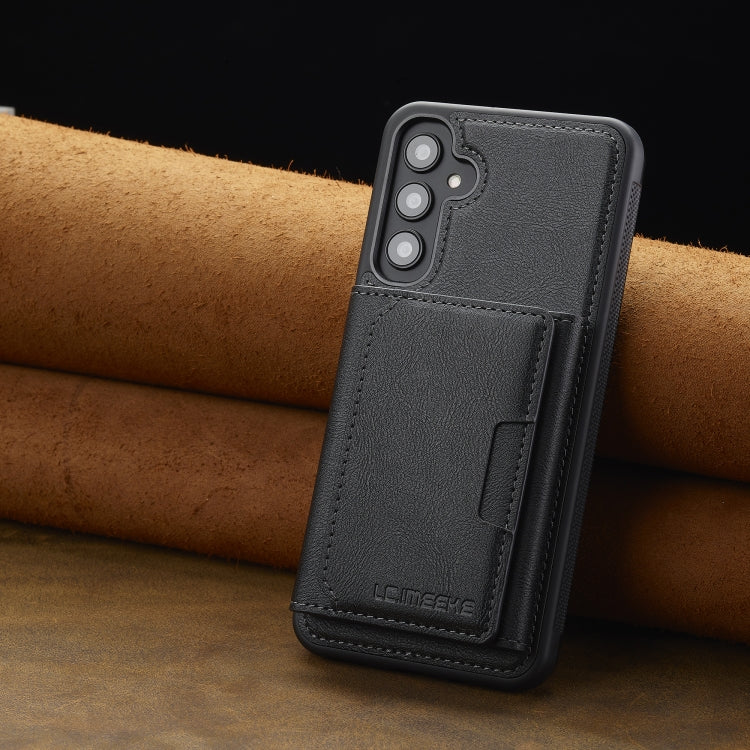 For Samsung Galaxy S24 FE 5G LC.IMEEKE L5 Series Detachable RFID Card Bag Magsafe Phone Case(Black) by LC.IMEEKE