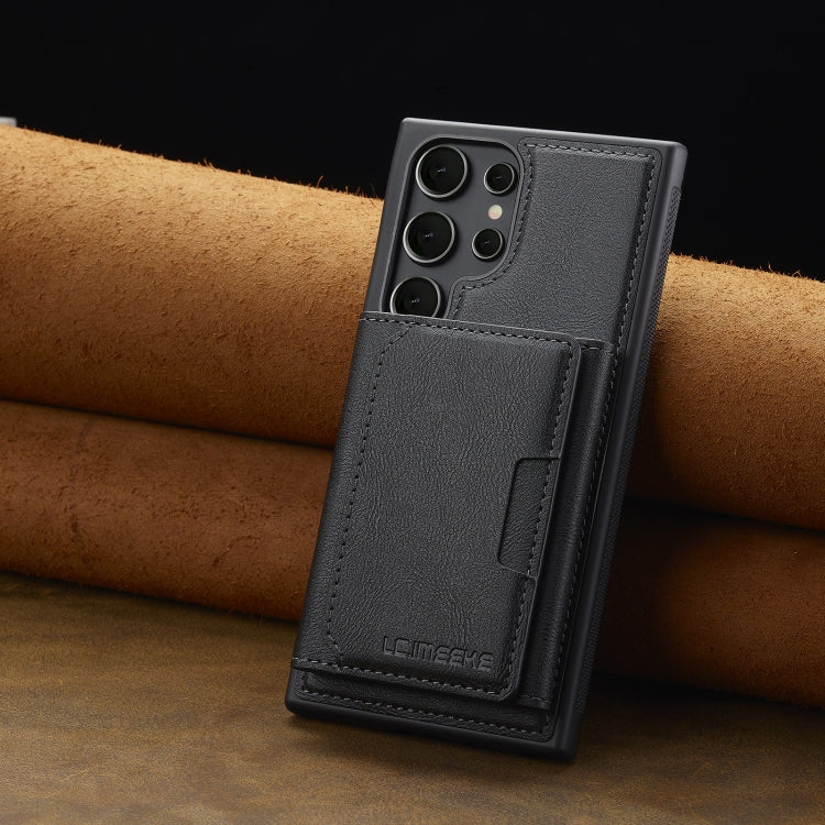 For Samsung Galaxy S24 Ultra 5G LC.IMEEKE L5 Series Detachable RFID Card Bag Magsafe Phone Case(Black) by LC.IMEEKE