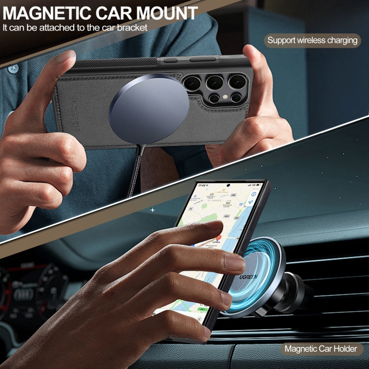 For Samsung Galaxy S24 Ultra 5G LC.IMEEKE L5 Series Detachable RFID Card Bag Magsafe Phone Case(Black) by LC.IMEEKE