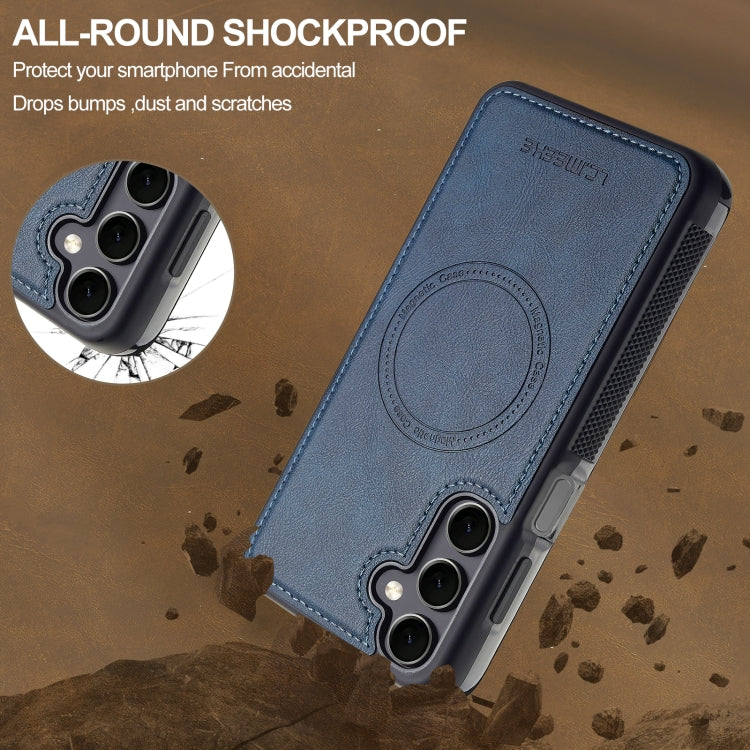 For Samsung Galaxy S24+ 5G LC.IMEEKE L5 Series Detachable RFID Card Bag Magsafe Phone Case(Blue) by LC.IMEEKE