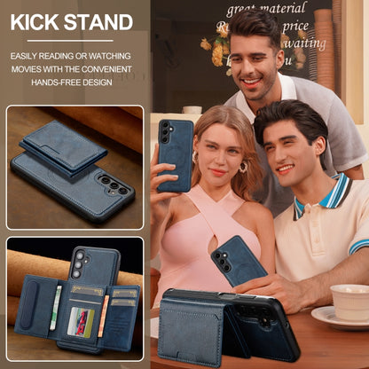 For Samsung Galaxy S24+ 5G LC.IMEEKE L5 Series Detachable RFID Card Bag Magsafe Phone Case(Blue) by LC.IMEEKE