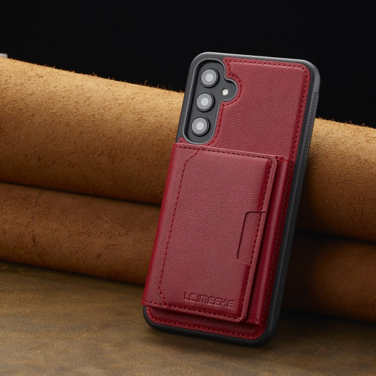 For Samsung Galaxy S24 5G LC.IMEEKE L5 Series Detachable RFID Card Bag Magsafe Phone Case(Red) by LC.IMEEKE