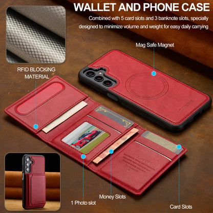 For Samsung Galaxy S24 5G LC.IMEEKE L5 Series Detachable RFID Card Bag Magsafe Phone Case(Red) by LC.IMEEKE