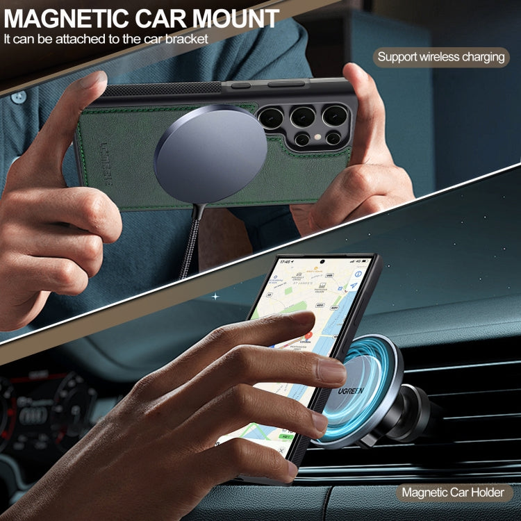 For Samsung Galaxy S23 Ultra 5G LC.IMEEKE L5 Series Detachable RFID Card Bag Magsafe Phone Case(Green) by LC.IMEEKE