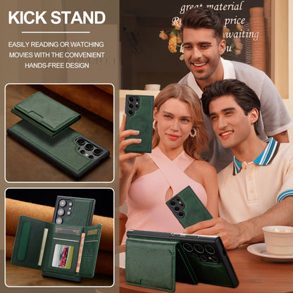 For Samsung Galaxy S23 Ultra 5G LC.IMEEKE L5 Series Detachable RFID Card Bag Magsafe Phone Case(Green) by LC.IMEEKE