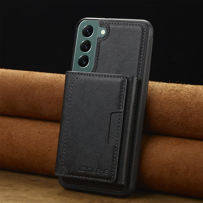For Samsung Galaxy S22+ 5G LC.IMEEKE L5 Series Detachable RFID Card Bag Magsafe Phone Case(Black) by LC.IMEEKE