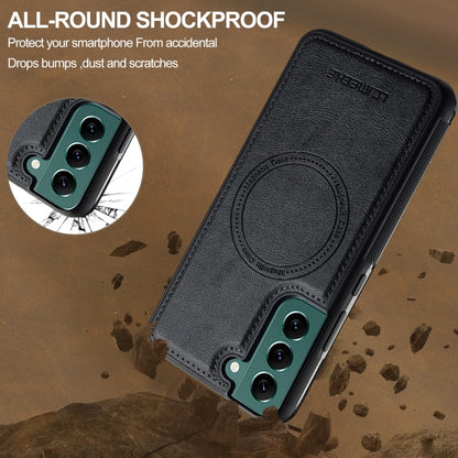 For Samsung Galaxy S22+ 5G LC.IMEEKE L5 Series Detachable RFID Card Bag Magsafe Phone Case(Black) by LC.IMEEKE